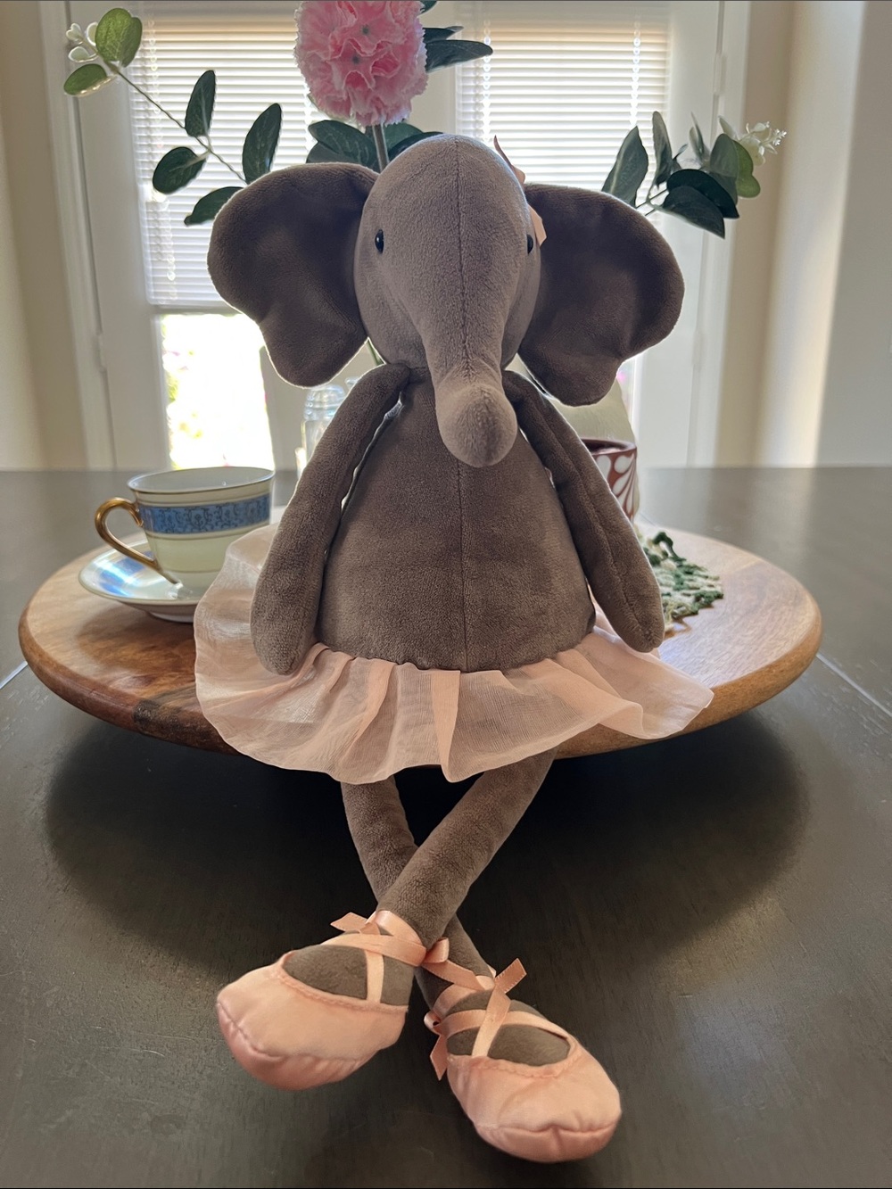 Jellycat Gray Elephant in Pink Tutu and Ballet Slippers